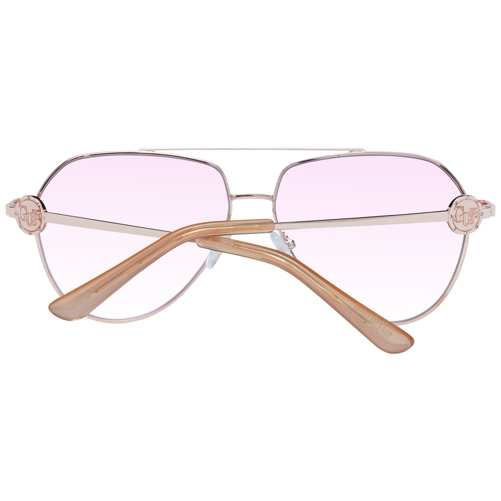 Guess Rose Gold Metal Aviator Sunglasses