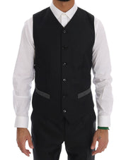 Gray Wool Double Breasted 3 Piece Suit