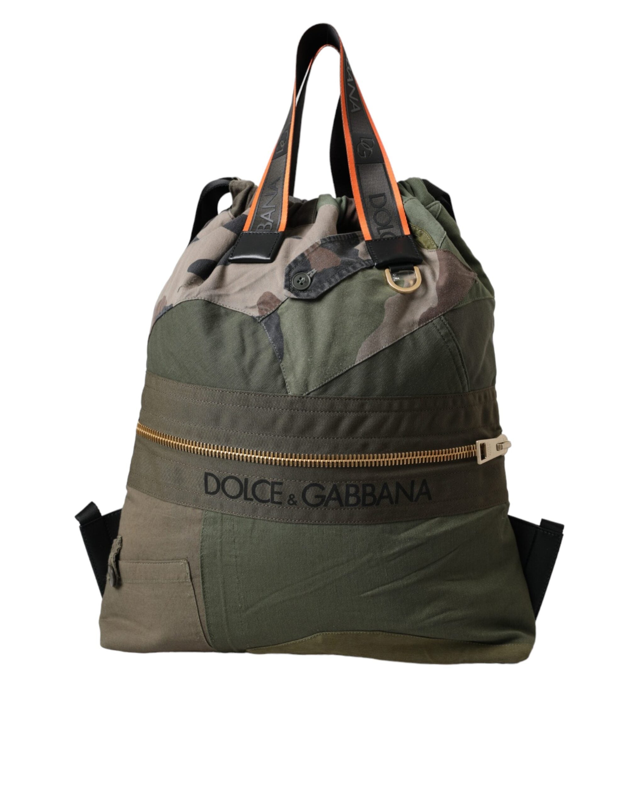 Dolce & Gabbana Military Green Canvas Rucksack Backpack Bag
