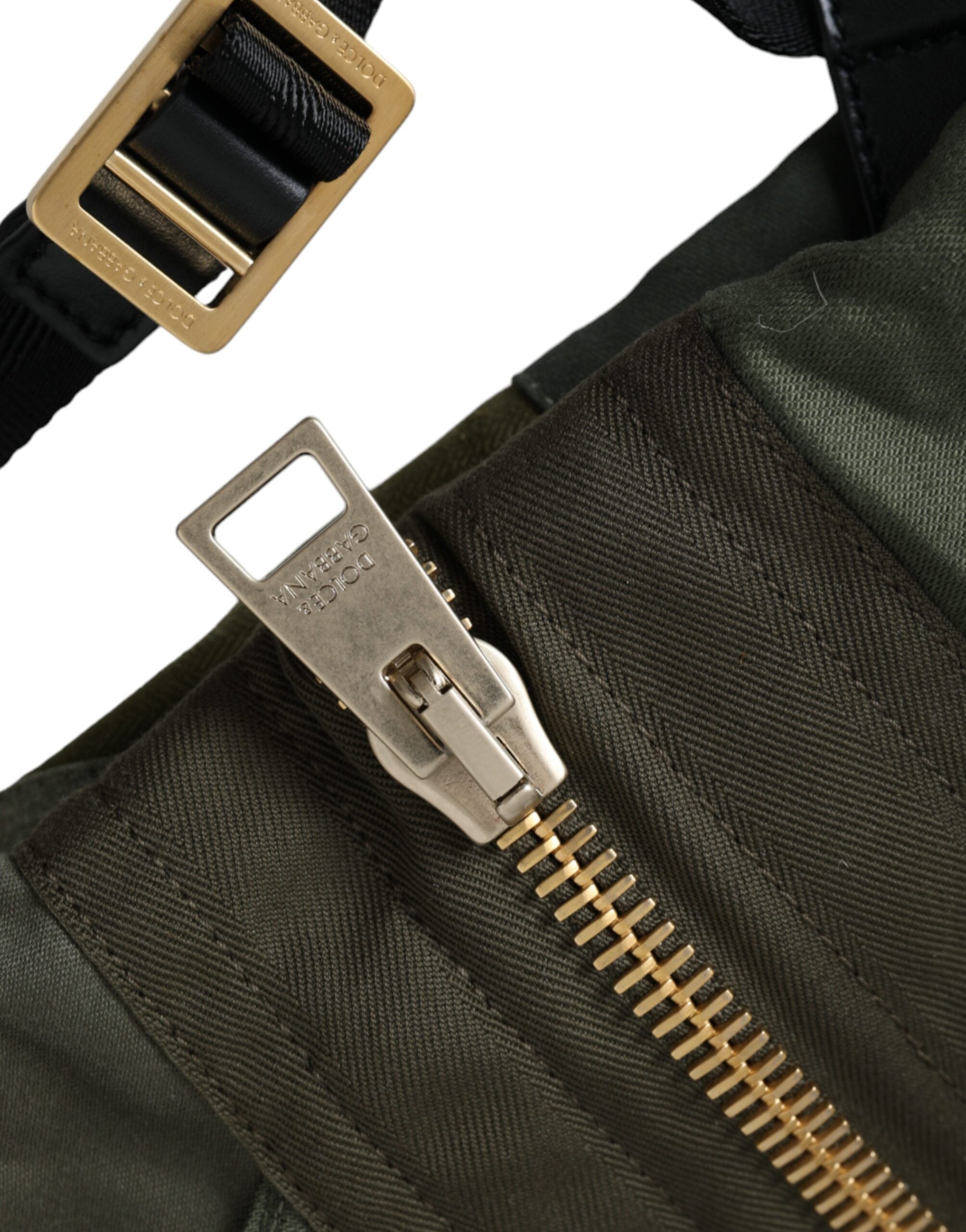 Dolce & Gabbana Military Green Canvas Rucksack Backpack Bag