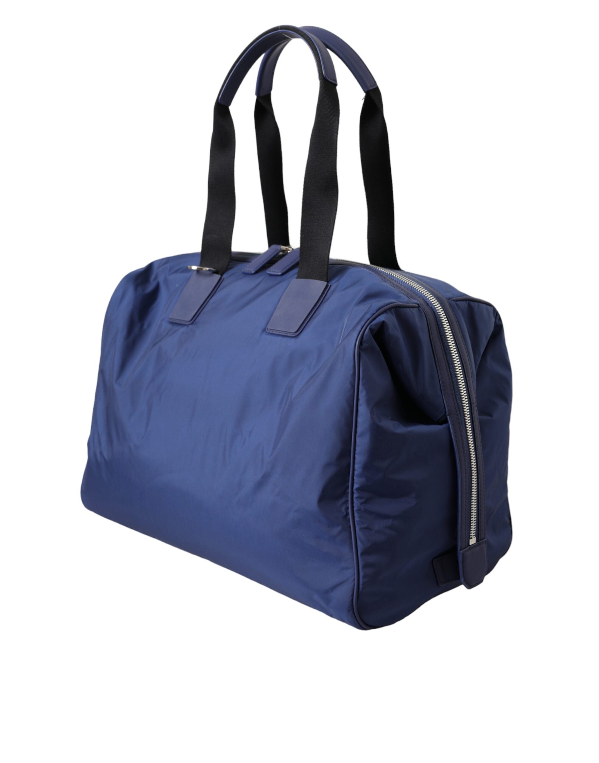 Dolce & Gabbana Black and Blue Nylon Calfskin Duffel Bag