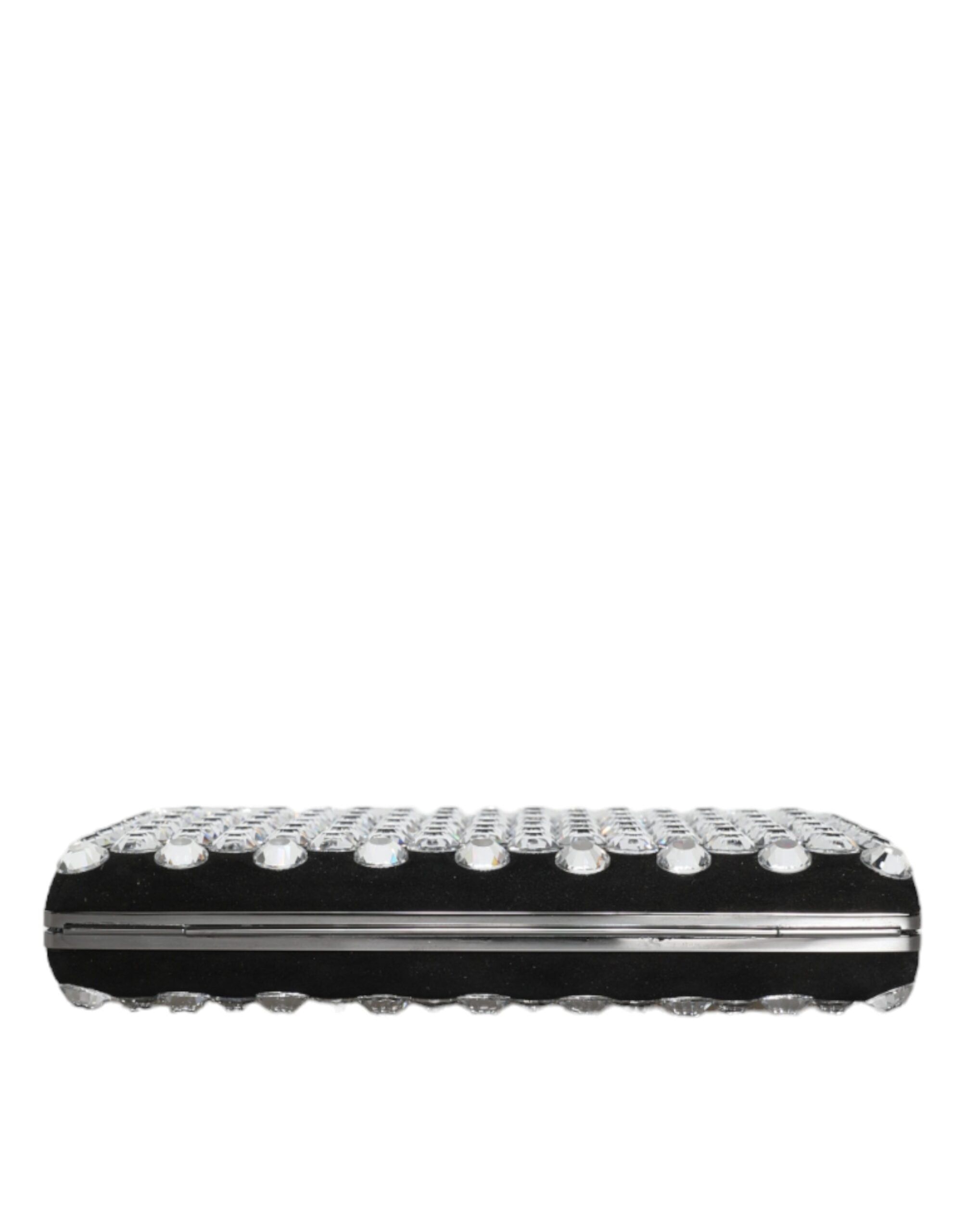 Dolce & Gabbana Black Velvet Crystal Clutch