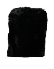 Svart Crossbody-väska i konstpäls med silverkedja