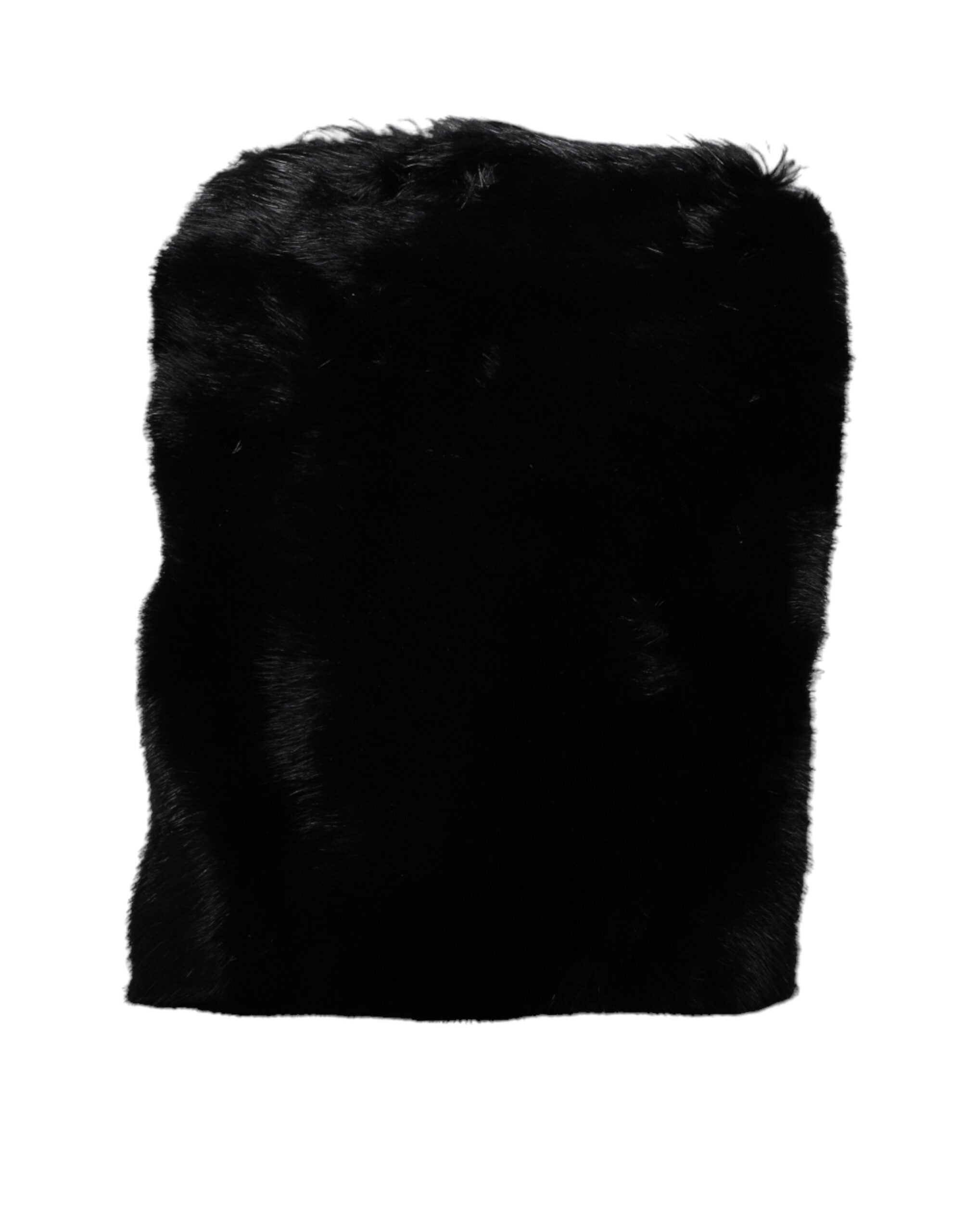 Svart Crossbody-väska i konstpäls med silverkedja