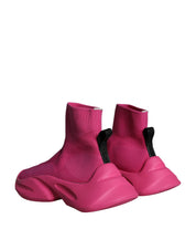 Pink Logo Print Slip On Socks Sneakers Shoes
