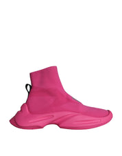 Pink Logo Print Slip On Socks Sneakers Shoes