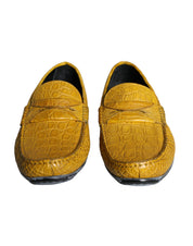 Dolce & Gabbana Yellow Caiman Leather Loafers