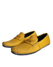 Dolce & Gabbana Yellow Caiman Leather Loafers