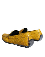 Dolce & Gabbana Yellow Caiman Leather Loafers
