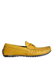 Dolce & Gabbana Yellow Caiman Leather Loafers