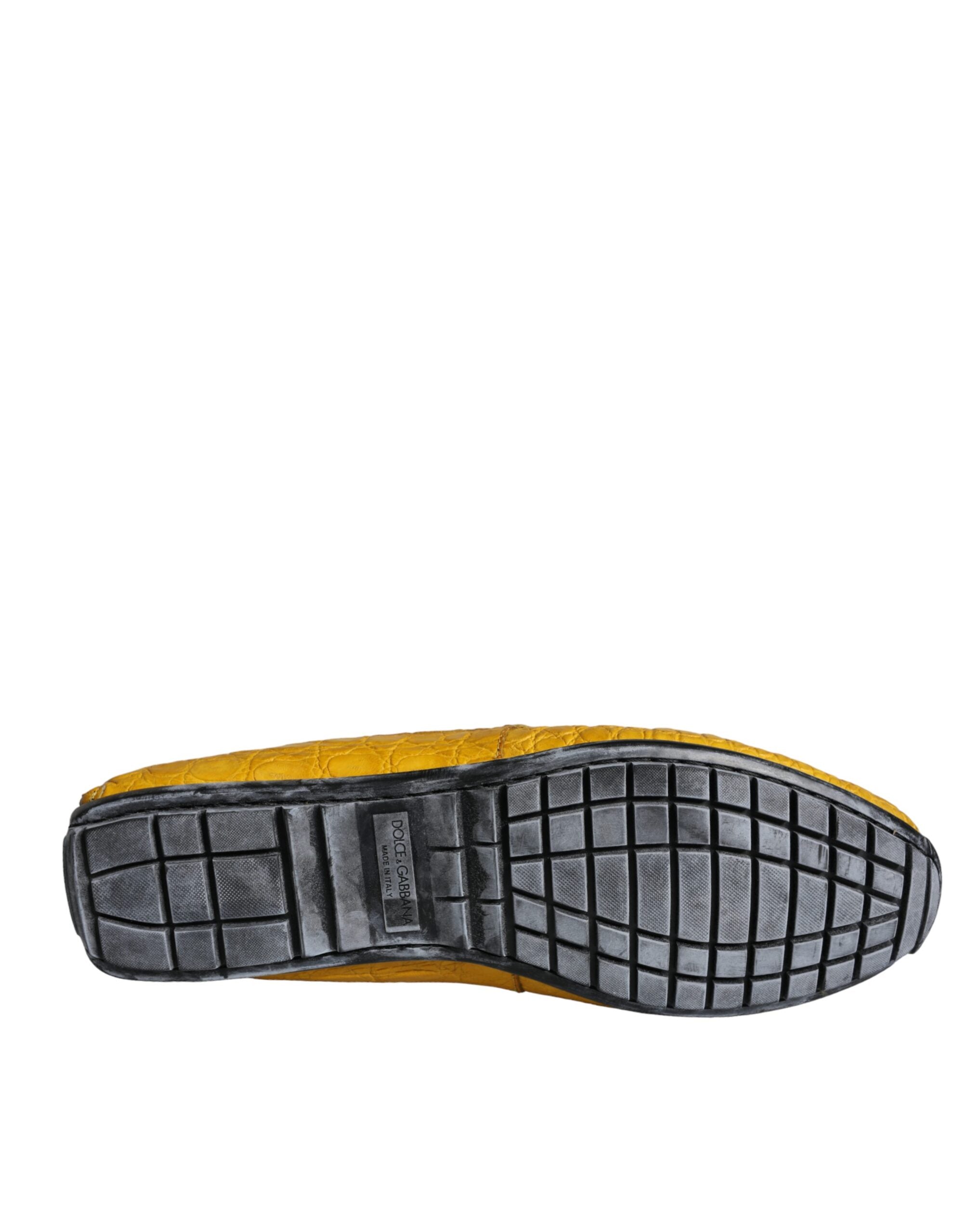 Dolce & Gabbana Yellow Caiman Leather Loafers