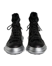 Black Nylon Galileo High Top Sneakers Shoes