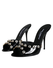 Black Crystal Heels Keira Sandals Shoes