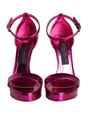 Fuchsia KEIRA Heels Ankle Strap Sandals Shoes