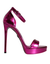 Fuchsia KEIRA Heels Ankle Strap Sandals Shoes