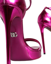Fuchsia KEIRA Heels Ankle Strap Sandals Shoes