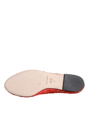 Coral Lace Crystal Ballet Flats Loafers Shoes