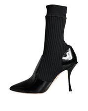 Black Stretch Stilettos Booties Socks Shoes