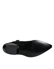 Svarta Grå Leopard Cowboy Stövlar Skor