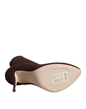 Brown Stiletto Heels Socks Ankle Boots Shoes