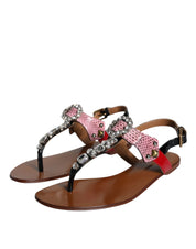 Multicolor Crystal Sandals Flip Flops Shoes