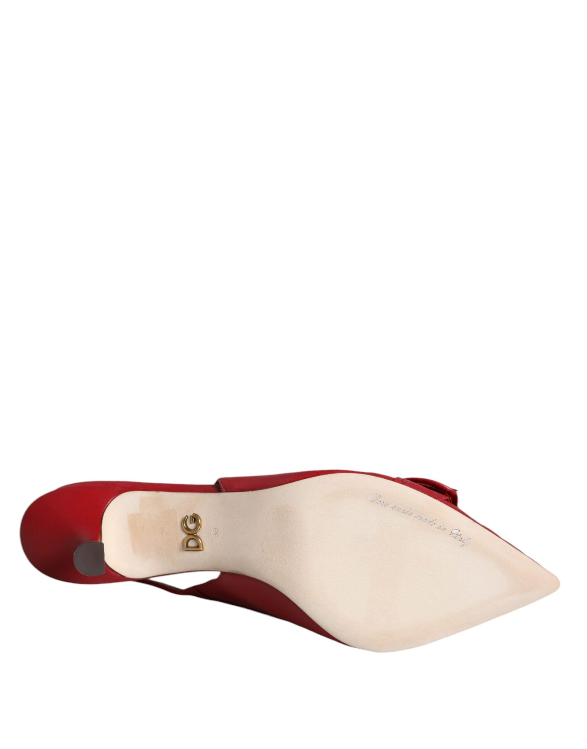 Dolce & Gabbana Red Lamb Leather Slingback Heels
