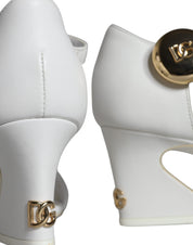 White Leather Heels Keira Sandals Shoes