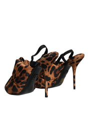 Brown Leopard Keira Slingback Sandals Shoes