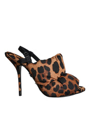Brown Leopard Keira Slingback Sandals Shoes