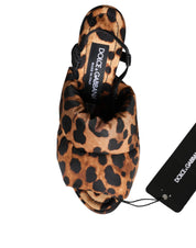 Brown Leopard Keira Slingback Sandals Shoes