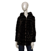 Black Polyester Women's Coat