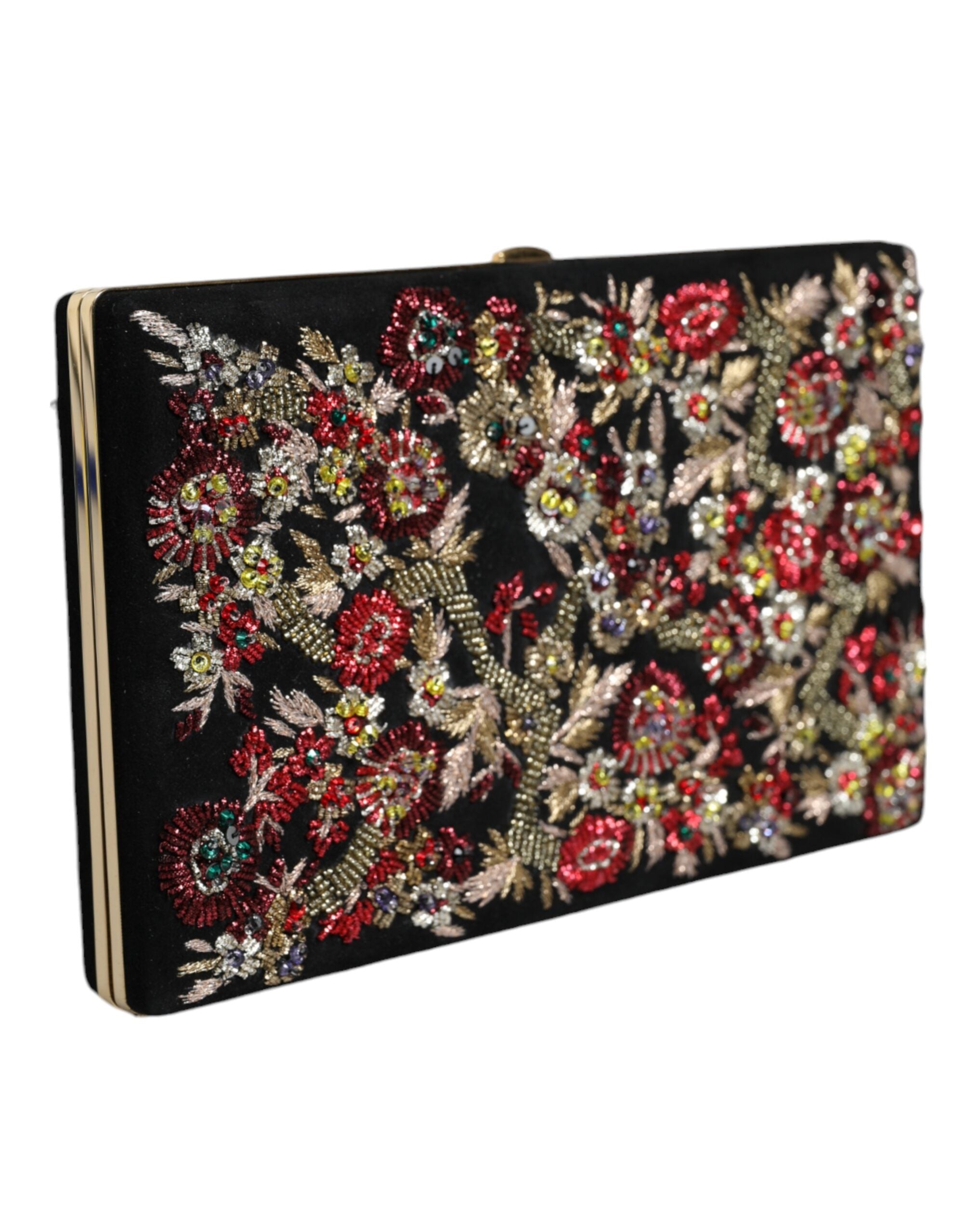 Dolce & Gabbana Multicolor Suede Clutch Evening Purse Bag
