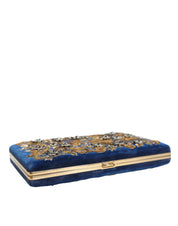 Dolce & Gabbana Blue Velvet Gold Frame Clutch
