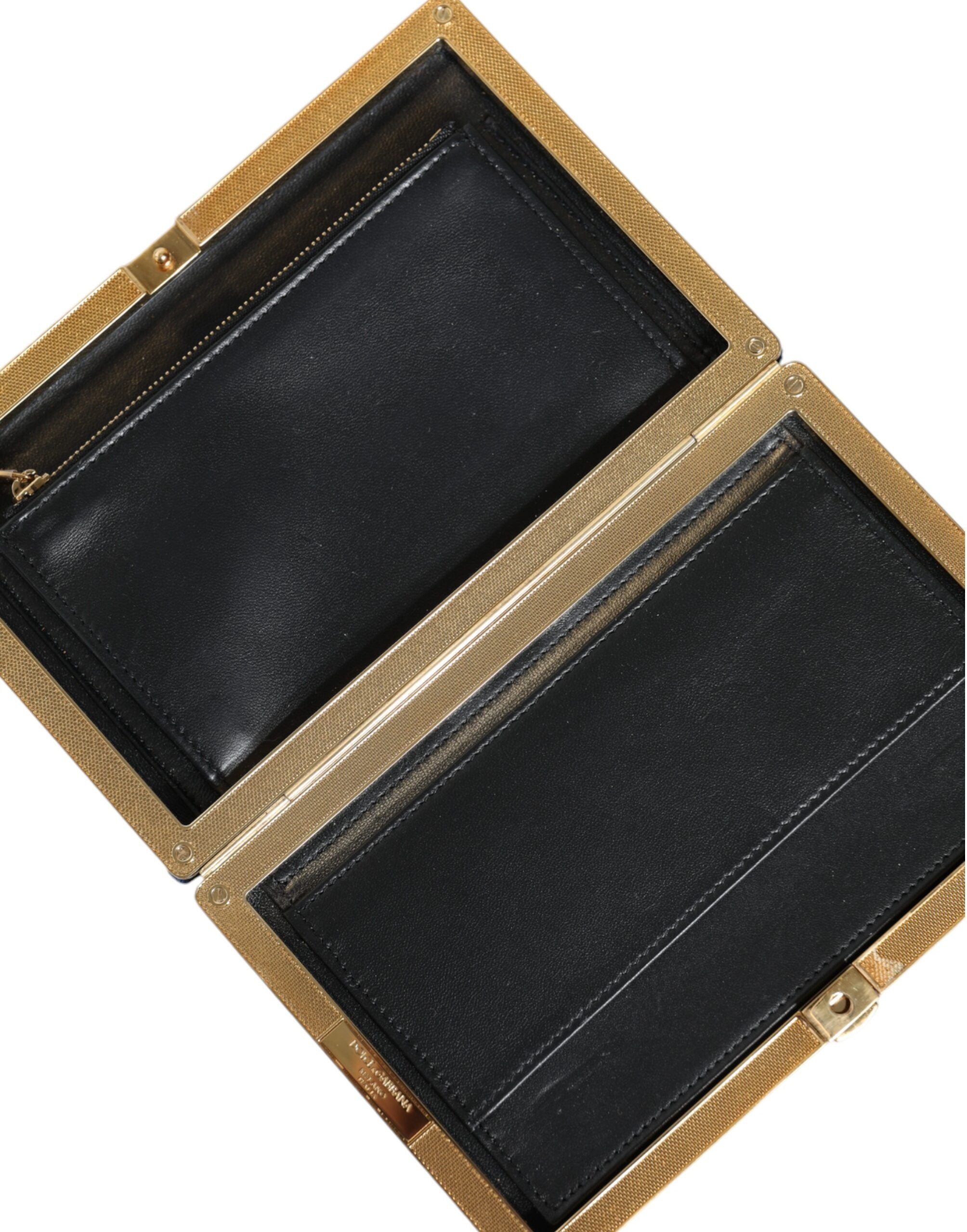 Dolce & Gabbana Blue Velvet Gold Frame Clutch