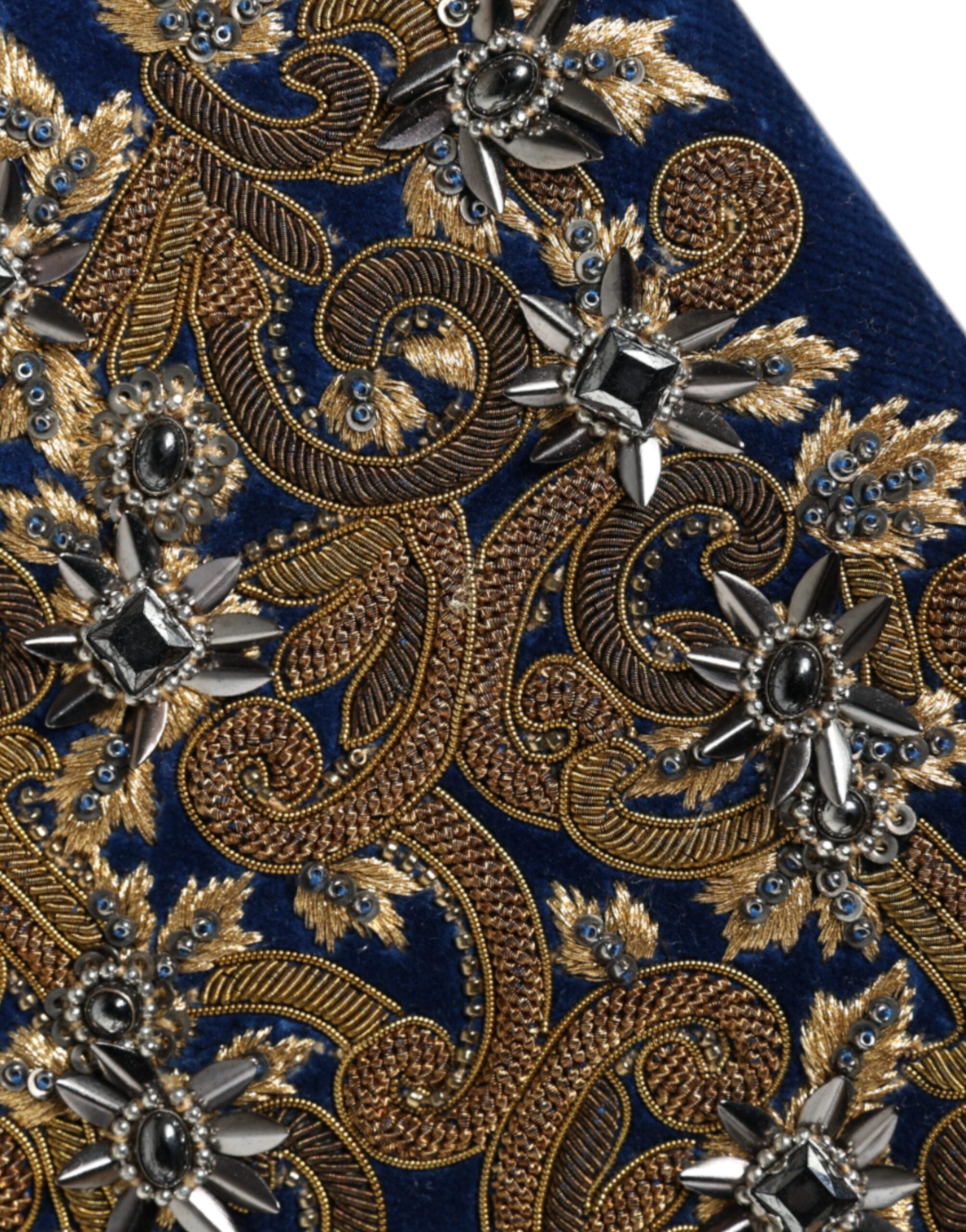 Dolce & Gabbana Blue Velvet Gold Frame Clutch