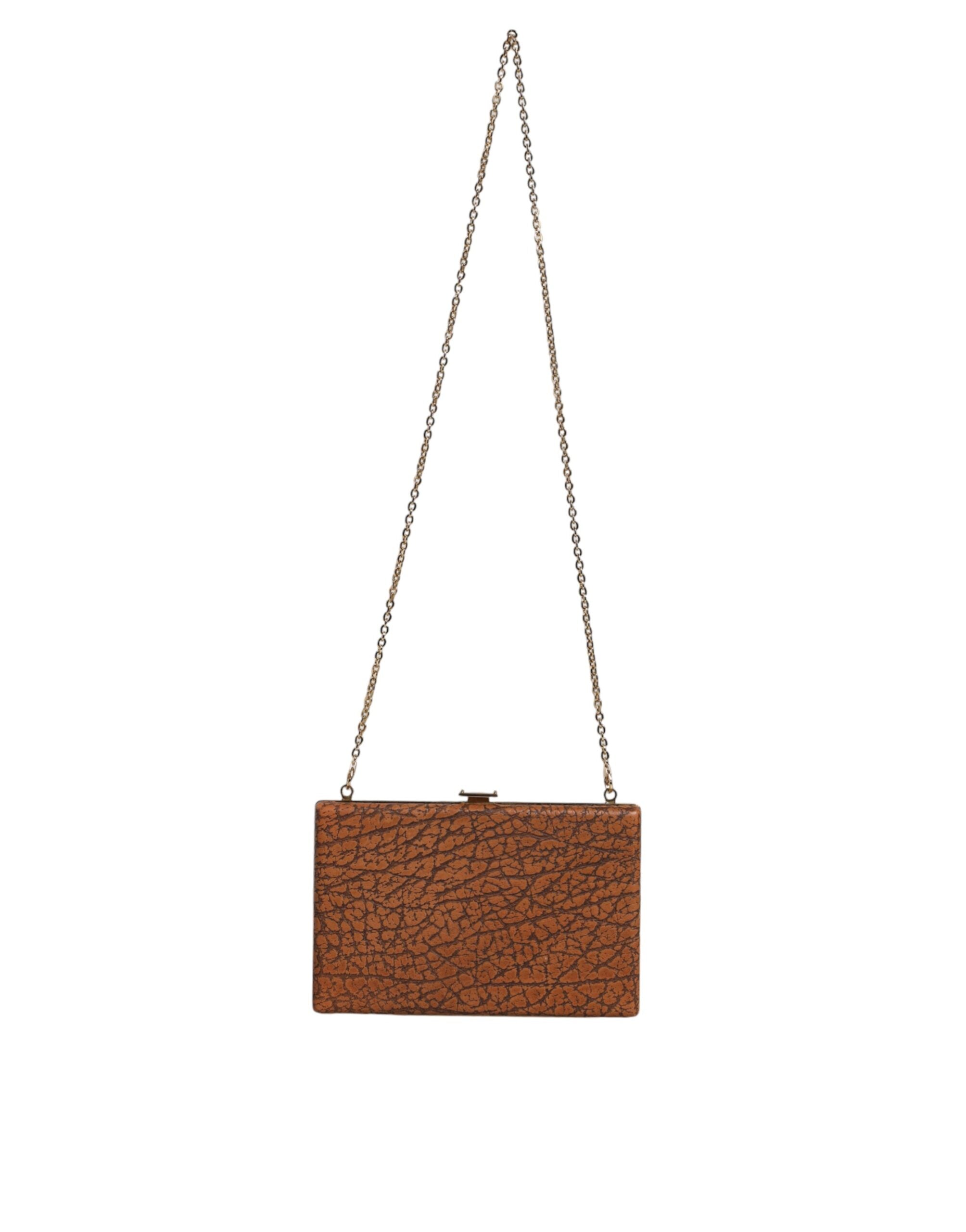 Dolce & Gabbana Brown Leather Clutch Mini Crossbody Bag