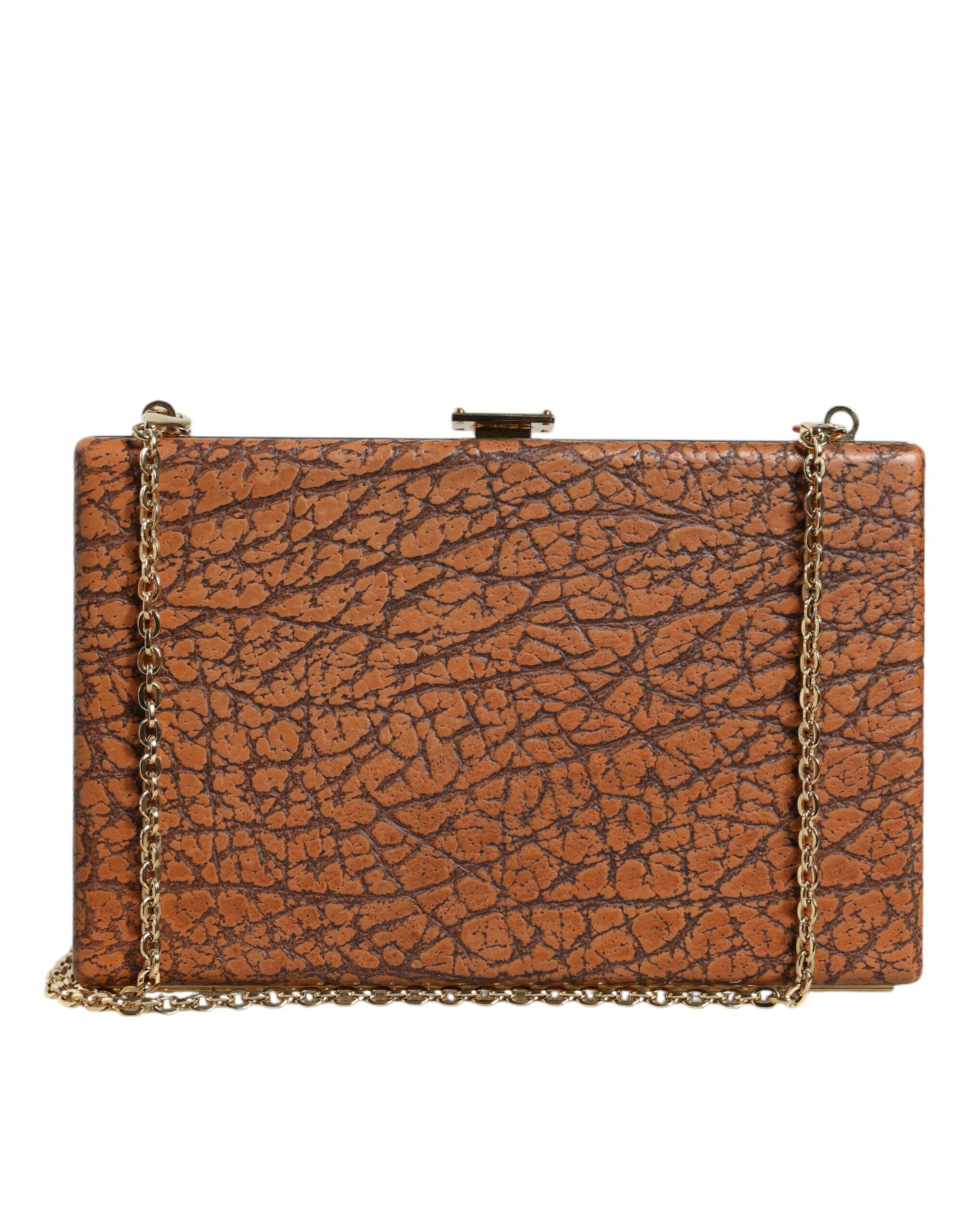 Dolce & Gabbana Brown Leather Clutch Mini Crossbody Bag