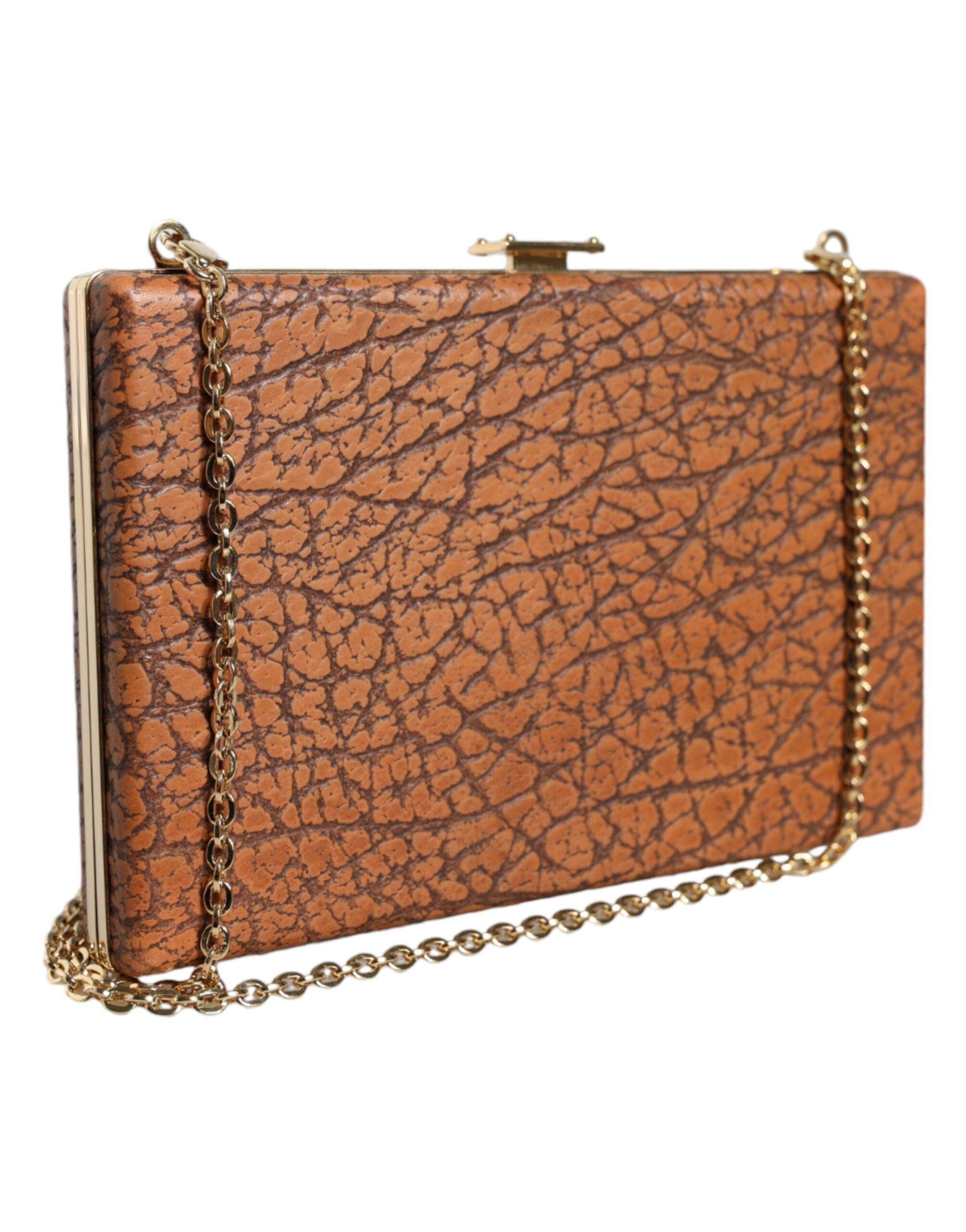 Dolce & Gabbana Brown Leather Clutch Mini Crossbody Bag