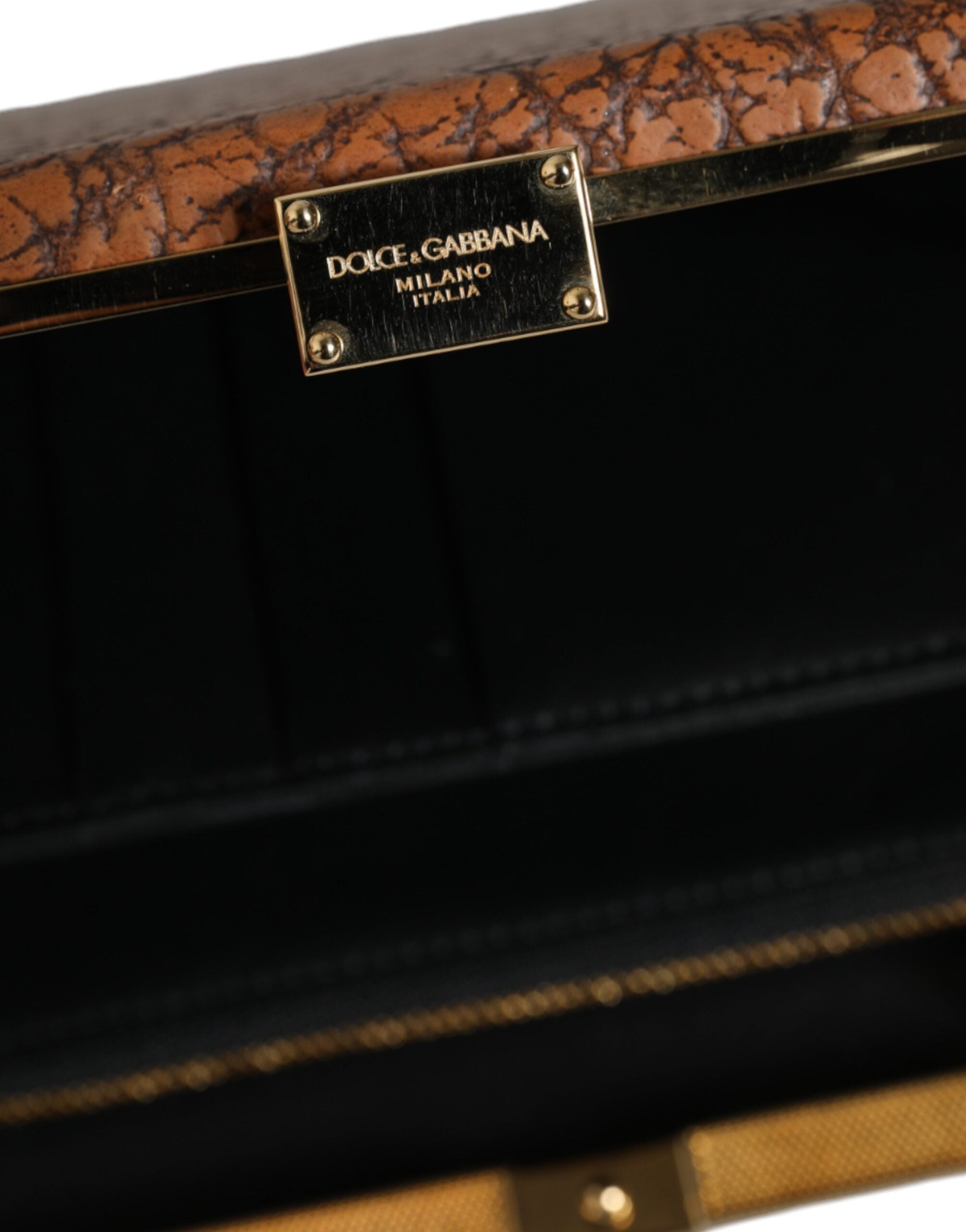 Dolce & Gabbana Brown Leather Clutch Mini Crossbody Bag