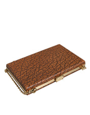Dolce & Gabbana Brown Leather Clutch Mini Crossbody Bag