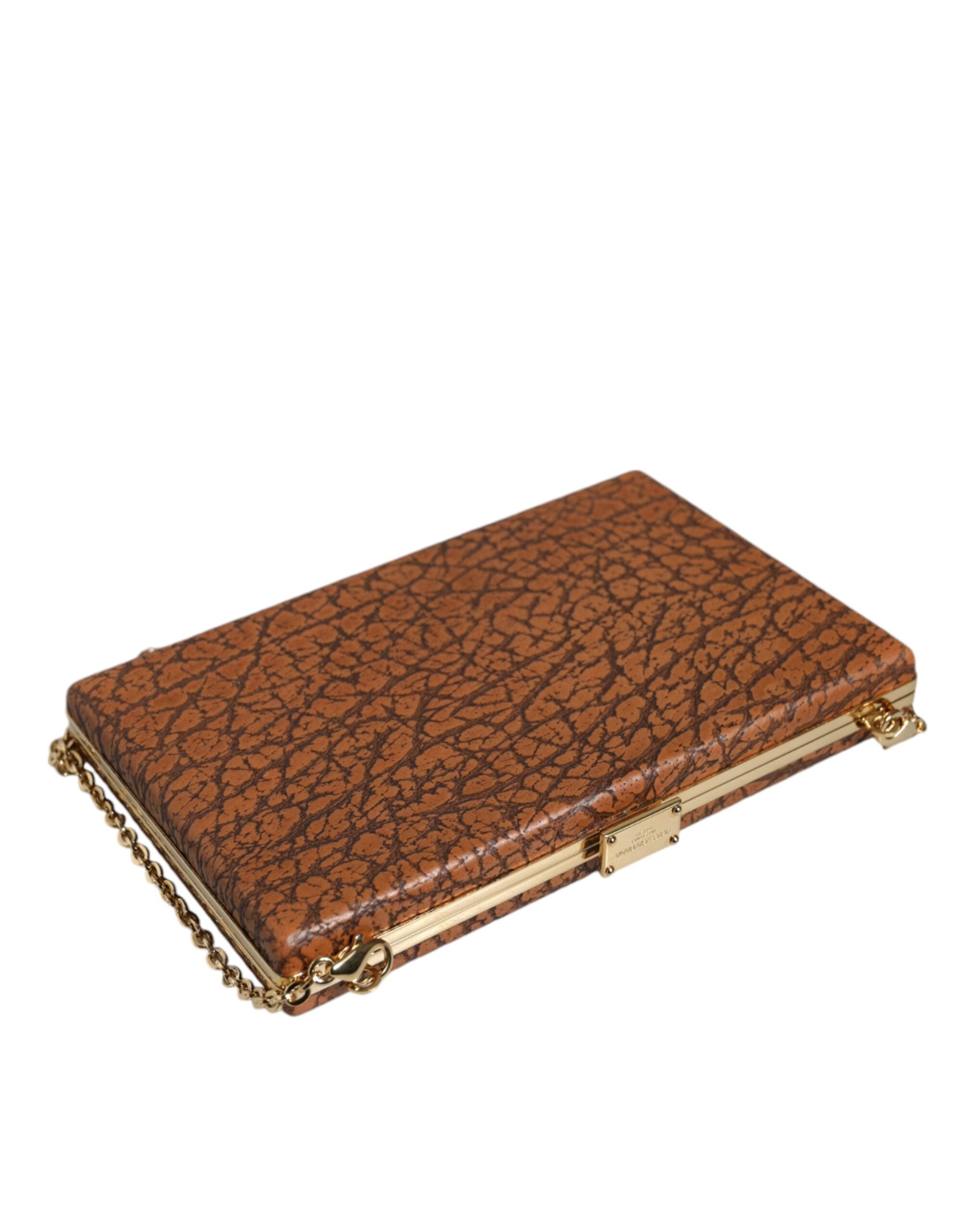 Dolce & Gabbana Brown Leather Clutch Mini Crossbody Bag