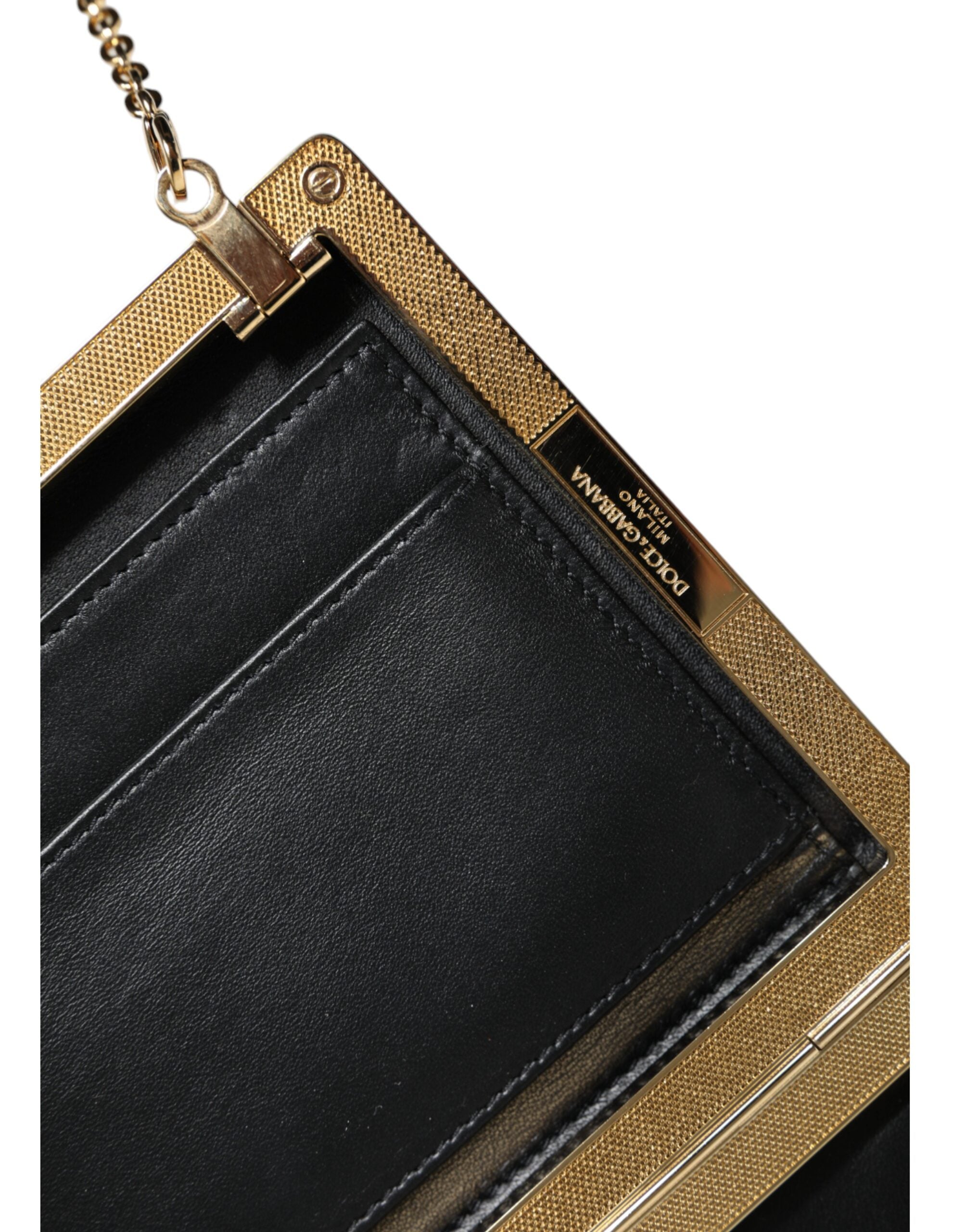 Dolce & Gabbana Brown Leather Clutch Mini Crossbody Bag