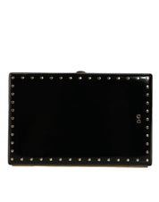 Dolce & Gabbana Black Leather Clutch Evening Purse Bag