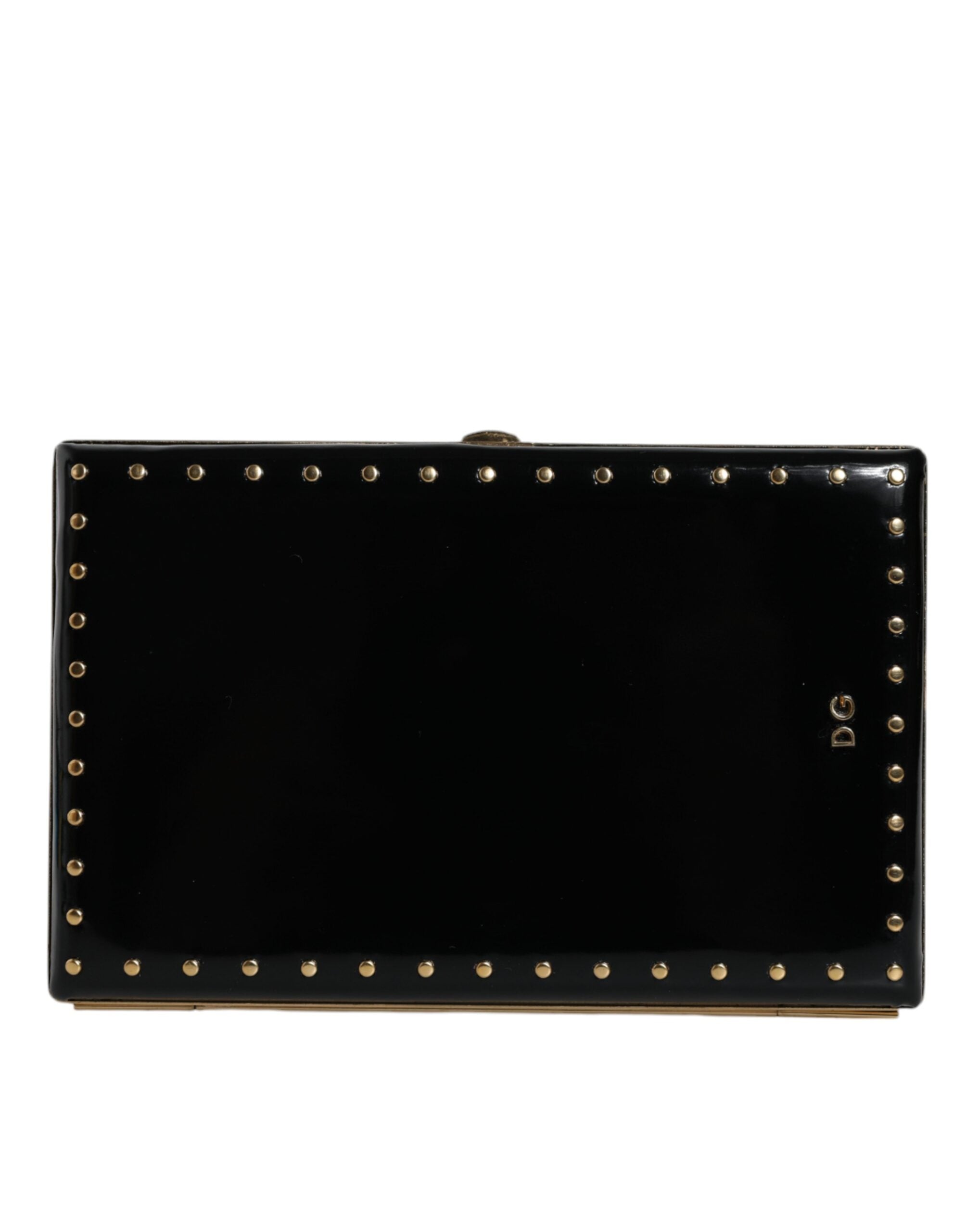 Dolce & Gabbana Black Leather Clutch Evening Purse Bag