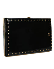 Dolce & Gabbana Black Leather Clutch Evening Purse Bag