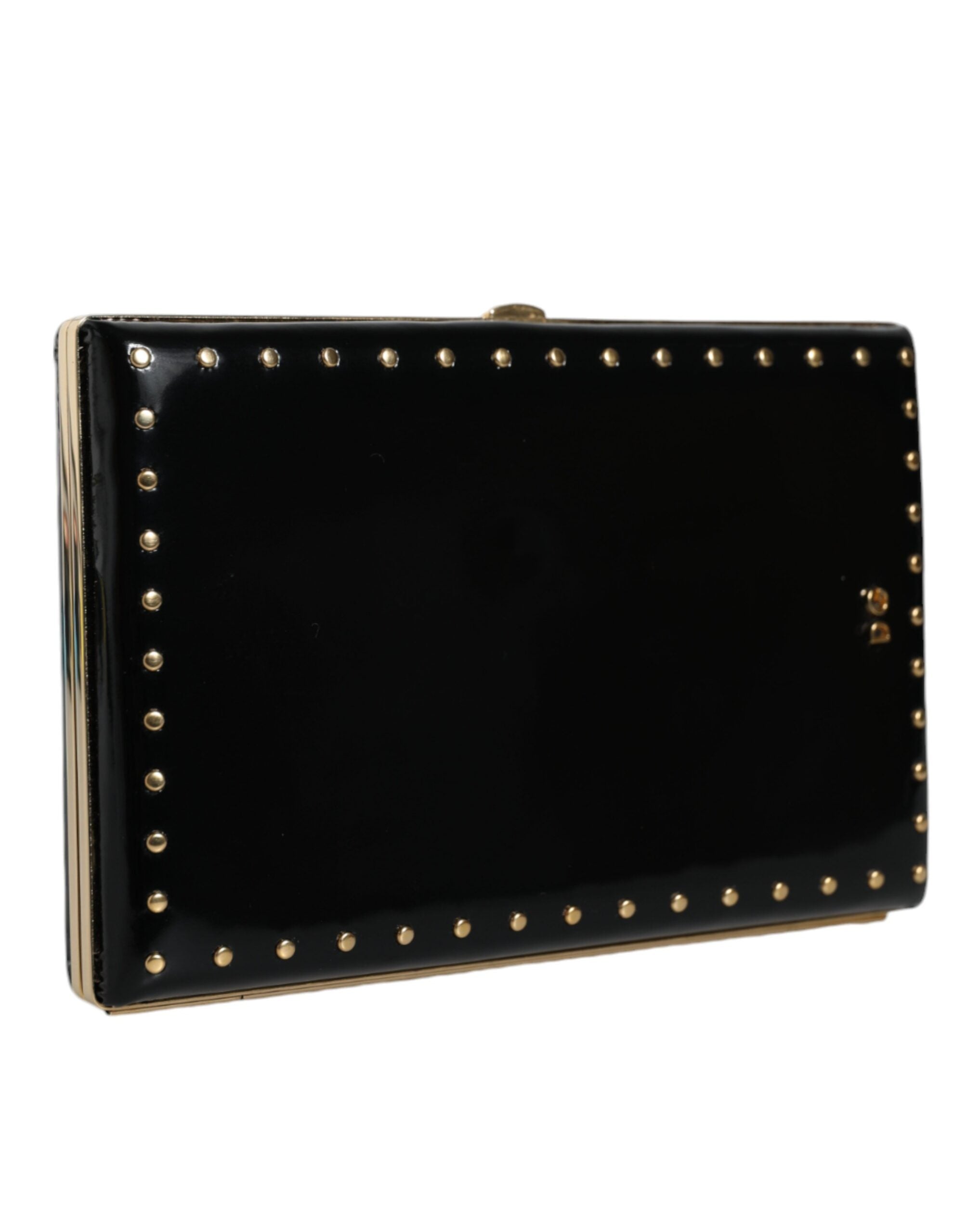 Dolce & Gabbana Black Leather Clutch Evening Purse Bag