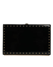 Dolce & Gabbana Black Leather Clutch Evening Purse Bag
