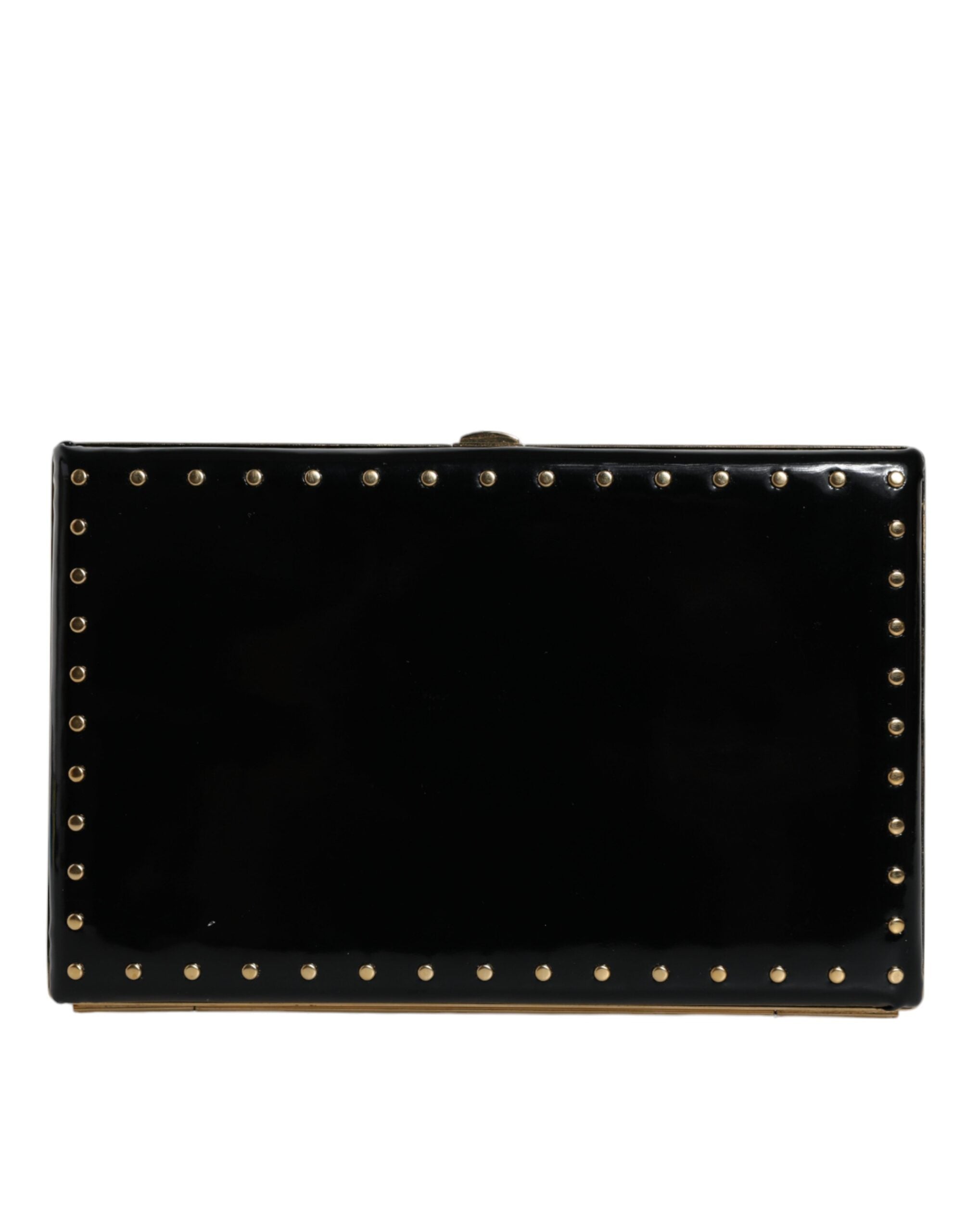 Dolce & Gabbana Black Leather Clutch Evening Purse Bag