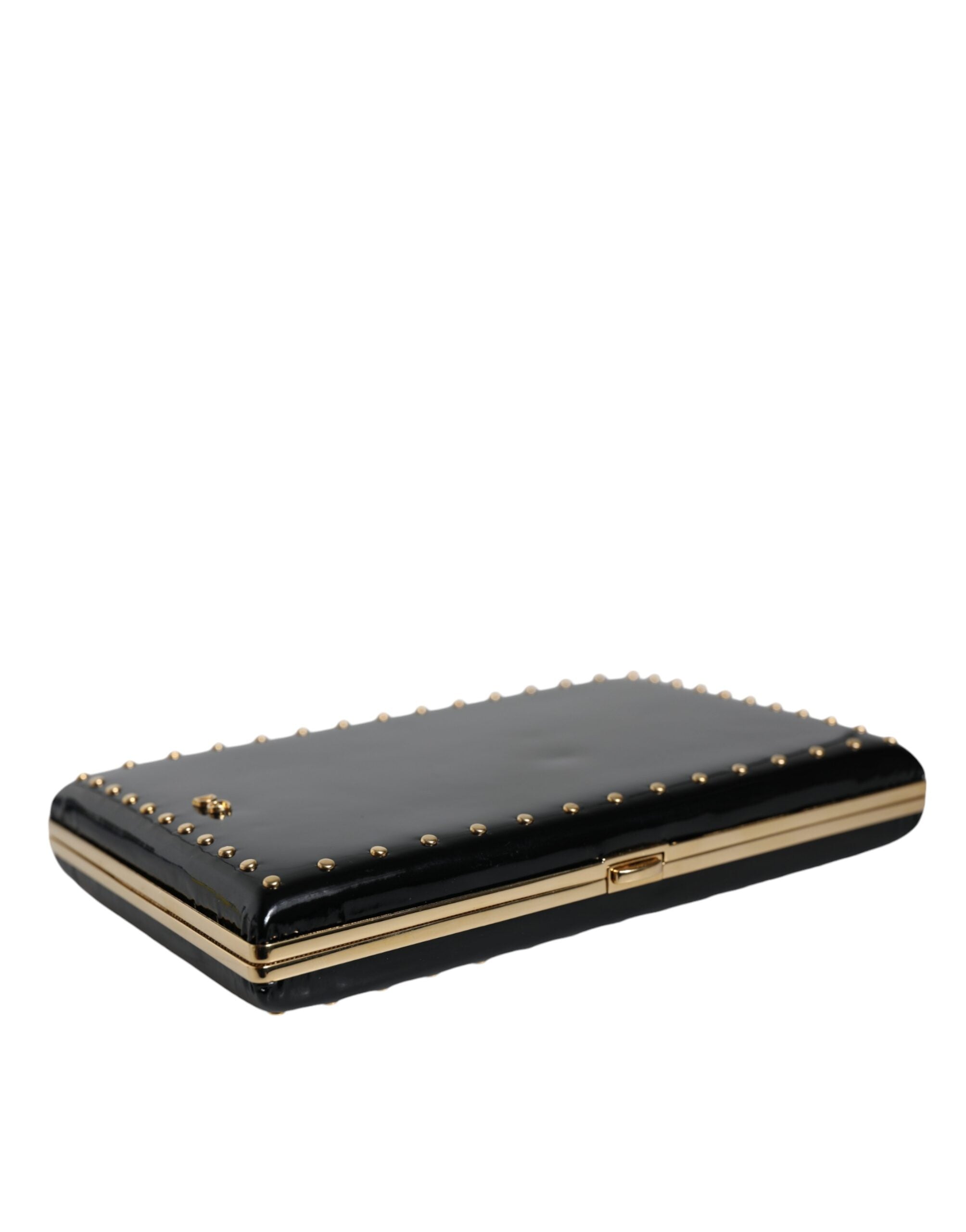 Dolce & Gabbana Black Leather Clutch Evening Purse Bag