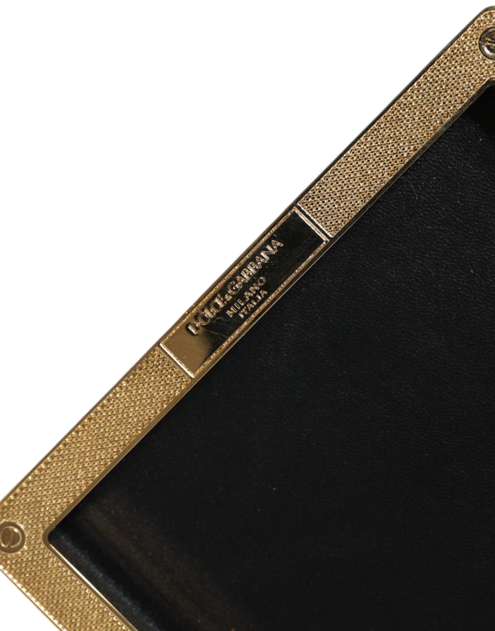 Dolce & Gabbana Black Leather Clutch Evening Purse Bag